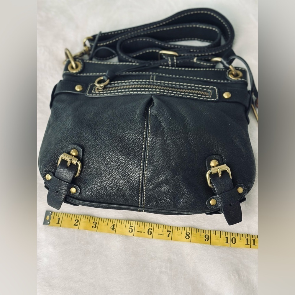 Fossil Black Soft Pebble Leather Medium Size Crossbody Bag Or Wallet - Picture 7 of 11